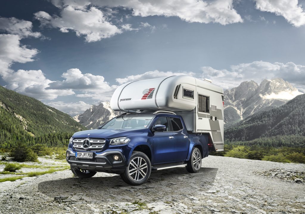 Erste Reisemobilkonzepte auf Mercedes-Benz X-Klasse Basis: Absetzkabine von Tischer First camper van concepts on Mercedes-Benz X-Class base: demountable cabine by Tischer